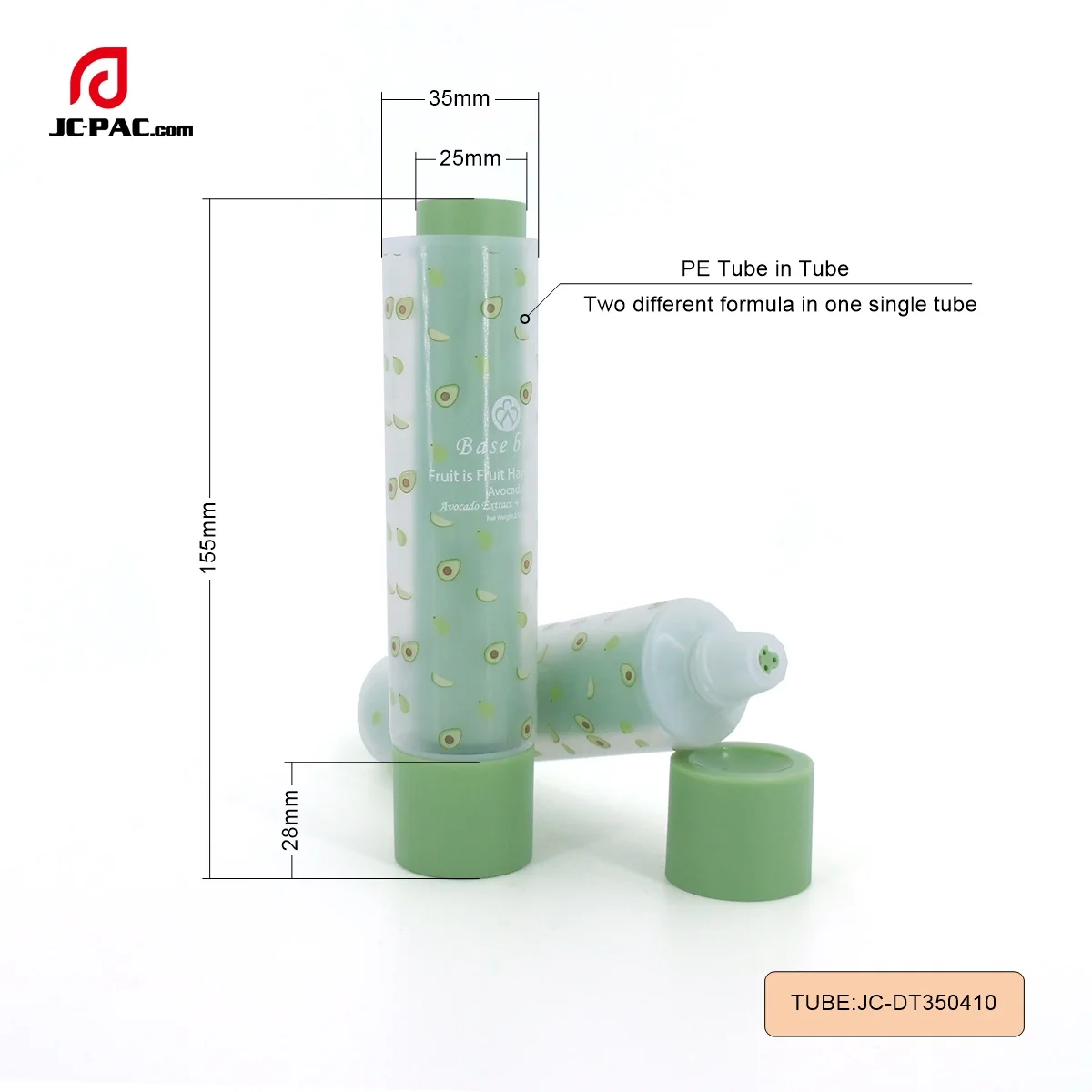 Empty Dual Chamber Tube For Hand Cream 2 In 1 Dual Chamber Tube Packaging