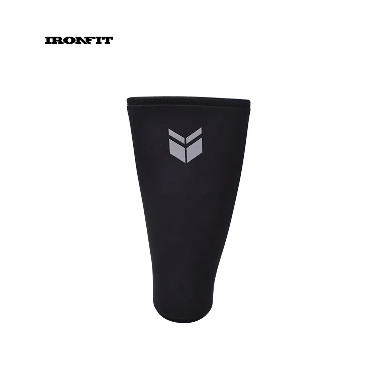 Black 5mm Neoprene Weightlifting Custom Adjustable Calf Sleeve