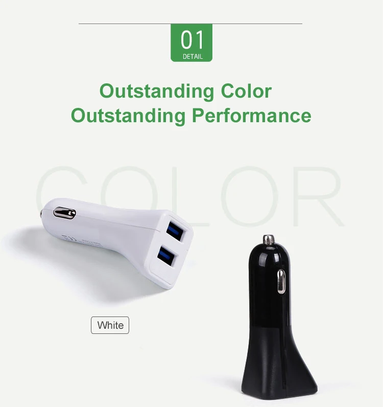 Cheap Price Promotional Mini Portable 2.4A Dual Usb Car Charger Quick Charging for ip samsung