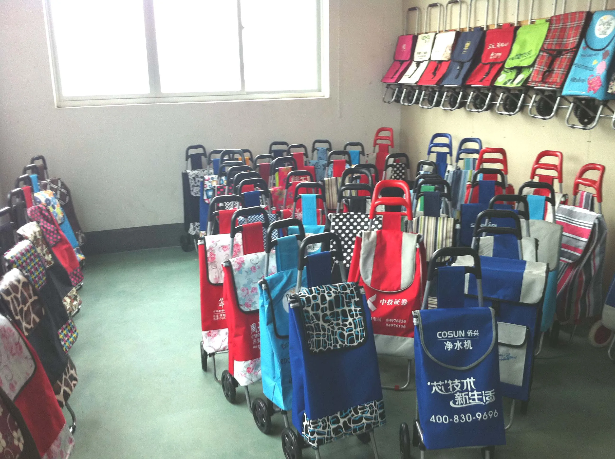 Factory Custom Mini High Quality Outdoor Folding Hand Cheap Market Shopping Luggage Food Porudct Trolley Cart Bag With Handle