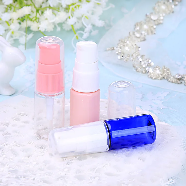 New Arrival Amber 10ml Clear Essence Bottle 30ml Pink  Round Cosmetic PET Lotion Bottle Press Pump Bottle