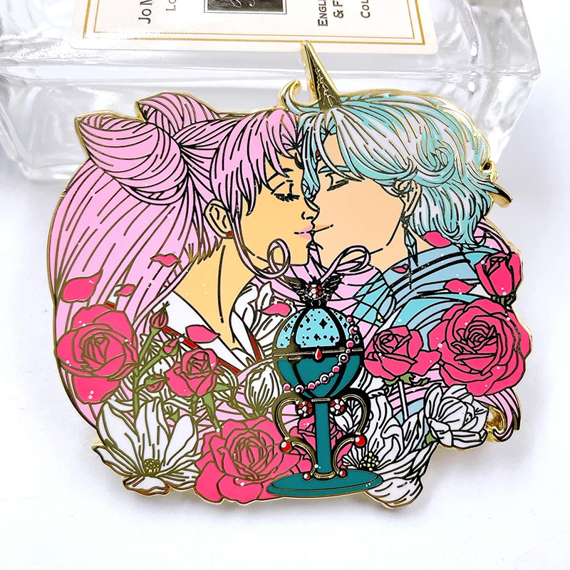 manufacture princess Gold Plating Glitter fantasy translucent sexy beauty Metal Badge custom logo soft hard Enamel Pin