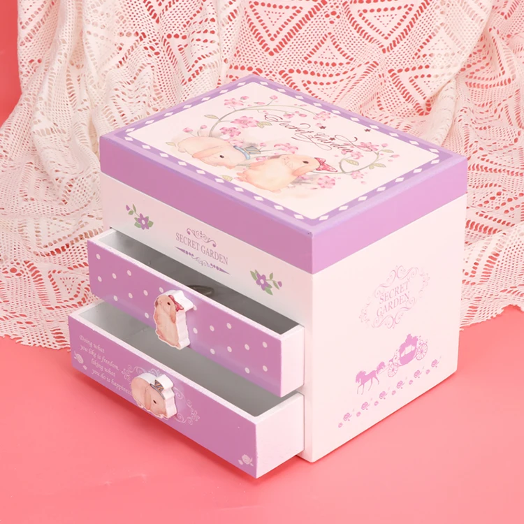 
Outstanding High Quality 2 Drawer Acessories Wood Jewelry Box Music Box 