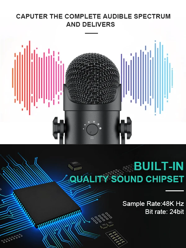 Dingzhi Microphone wired computer desktop notebook online class karaoke microphone recording dubbing game Microphone