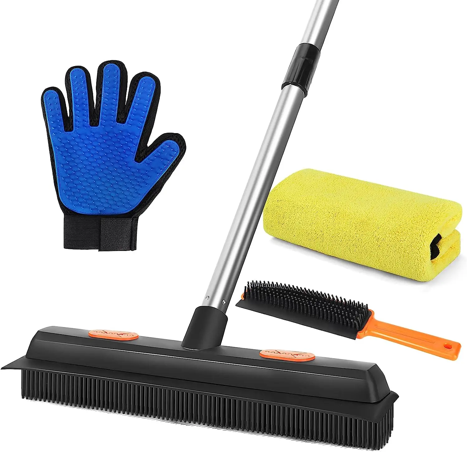 Floor Tile Cleaning Long Handle 2 In 1 Squeegee Broom Floor Scrub Brush Floor Scrub Brush