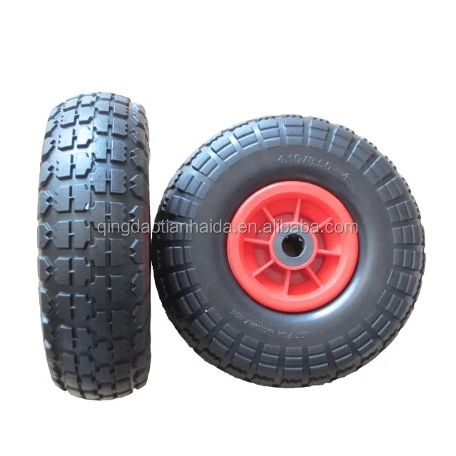 10 12 13 14 15 16 inch PU Foam Flat Free Wheelbarrow Wheel and Tires for Wagon Cart Lawn Mower Hand Trucks