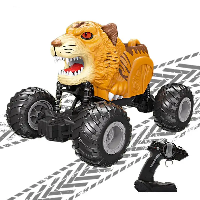 2.4G Remote Control Tiger Car Animal Fear Climbing Off-road With Lights Children Gift Rc Tiger Car Toys For Kids