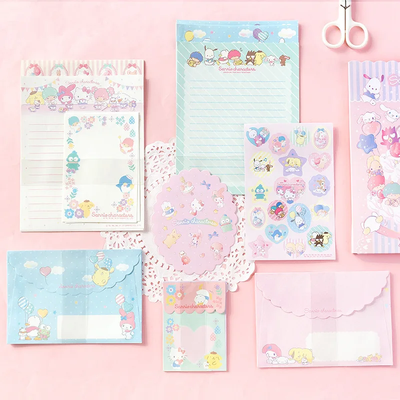 kawaii decorative stickers creative wholesale cheap price cute kitty envelope sticker set DIY anime cartoon sticker for girls