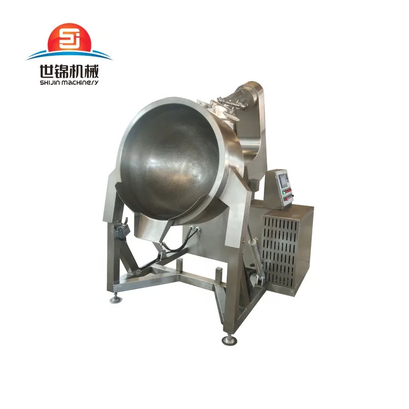 New design hot sale 300 liter fried rice meat automatic food cooking wok machine