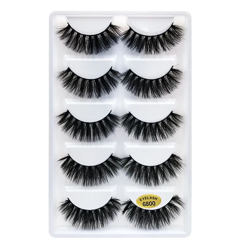3D mink hair 5 pairs of false eyelashes natural thick eyelashes