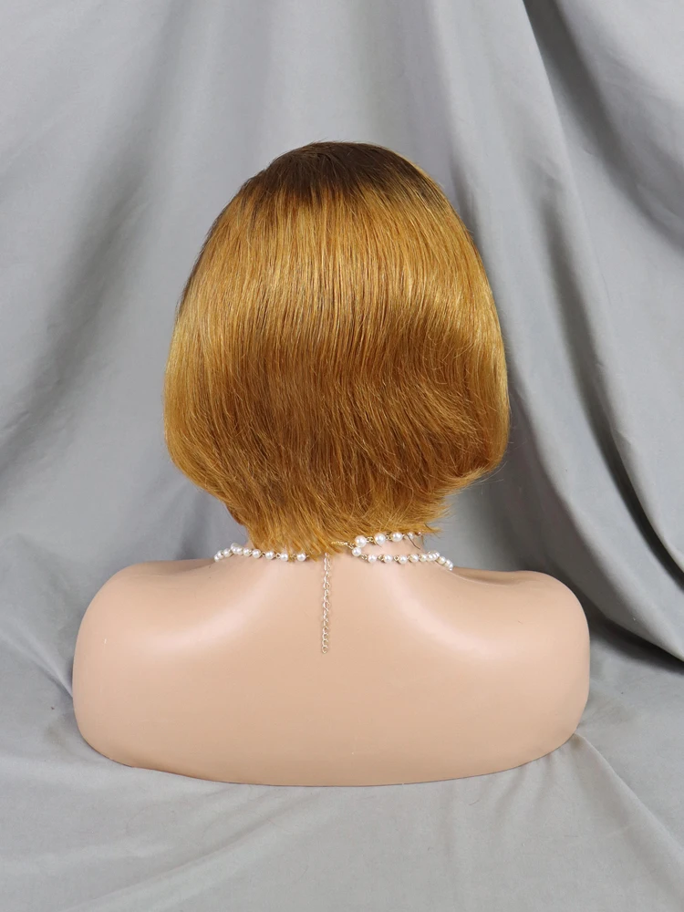 High Quality Bounce Frontal Wig 4/30 Highlight Color Short Bob Cut 13x4 Lace Front Wig Vendor List Human Hair Pixie Wigs