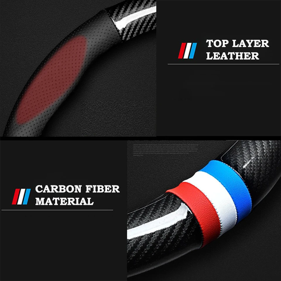 Hand Sewing Non-Slip Artificial Leather Braid Car Steering Wheel Cover For BMW E46 M3 E39 330i 540i 525i 530i 330Ci 2001 - 2003