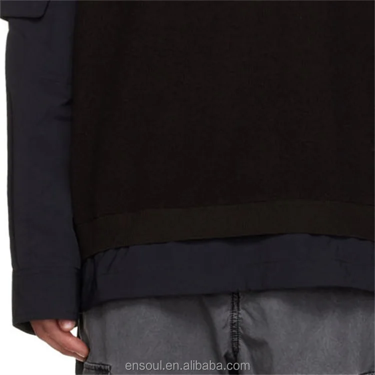 OEM Custom high quality  round neck sleeve mens pullover with zipper