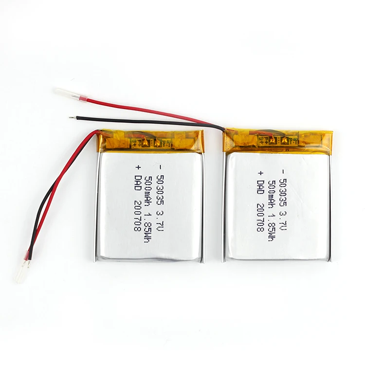 Завод Шэньчжэнь, индивидуальный перезаряжаемый литий-полимерный аккумулятор 500 мАч PL 503035, 3,7 в