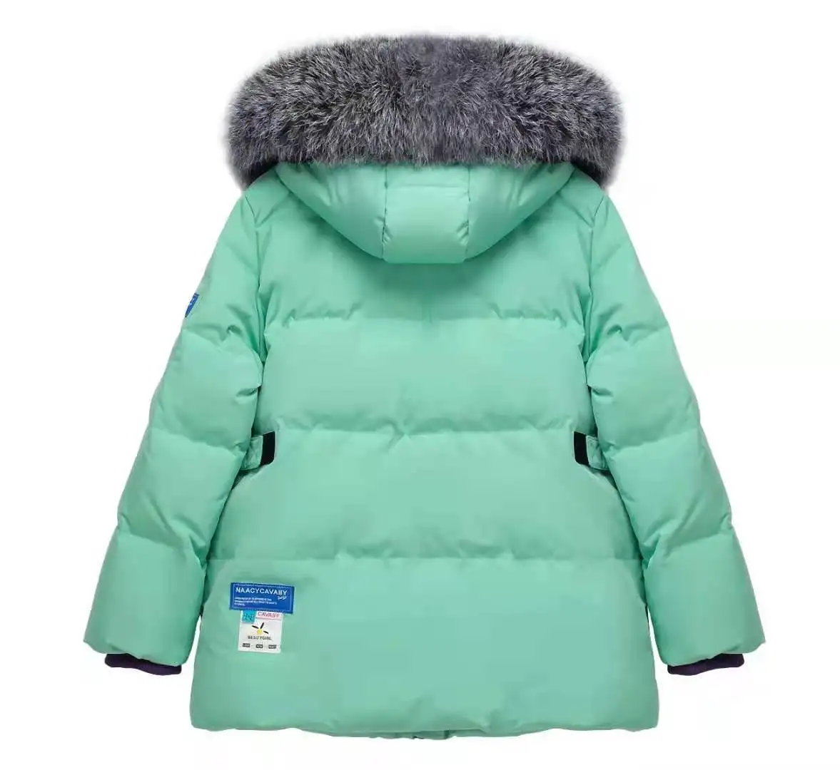 WOMEN HOT SELLING HOODED DUCK DOWN COAT with Faux Fur Trim
