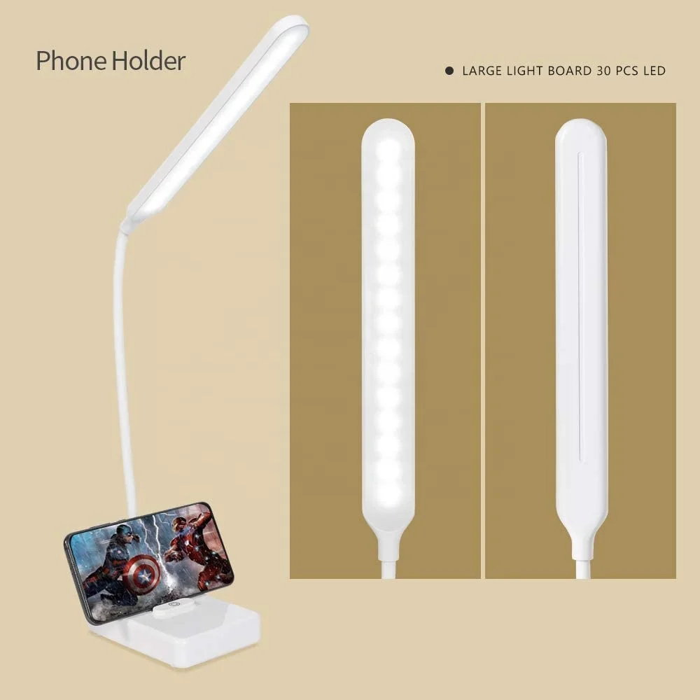 kids student white pink mini touch dimming folding design portable rechargeable adjustable USB modern led desk lamp for study