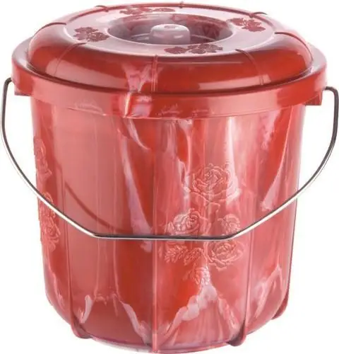 Plastic Double Colour Round clear Red New Material Factory Price  Bucket 5 Liters With Lid