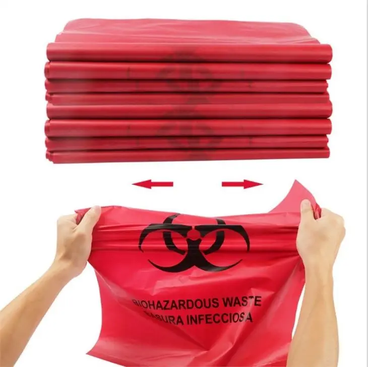 Hospital Use Yellow Red HDPE Plastic Disposable Waste Bags Autoclavable Bag Medical Biohazard Bag