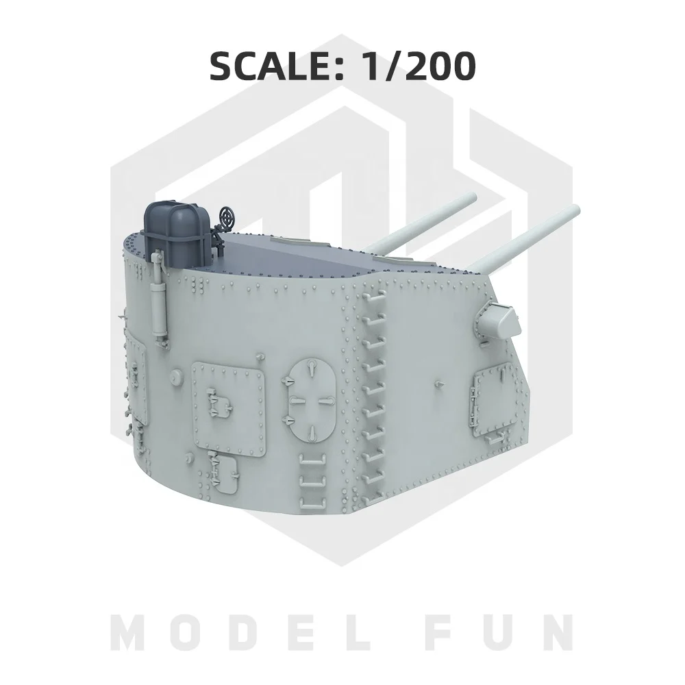 1/200 Mk28 127 мм пистолет с двойным креплением для военных кораблей USN 3D напечатанная модель морского оружия смолы MFP20025