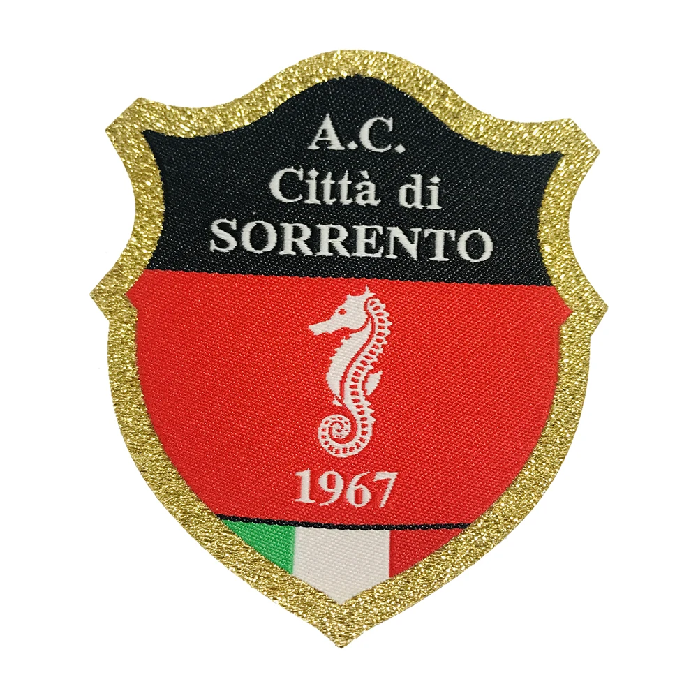 Customized football team embroidered woven badges