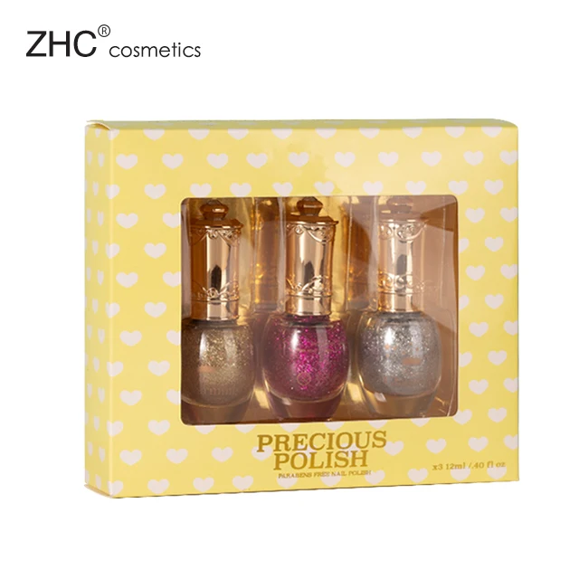 ZH3119 wholesale health non toxic kid safe Private Label glitter nail polish makeup