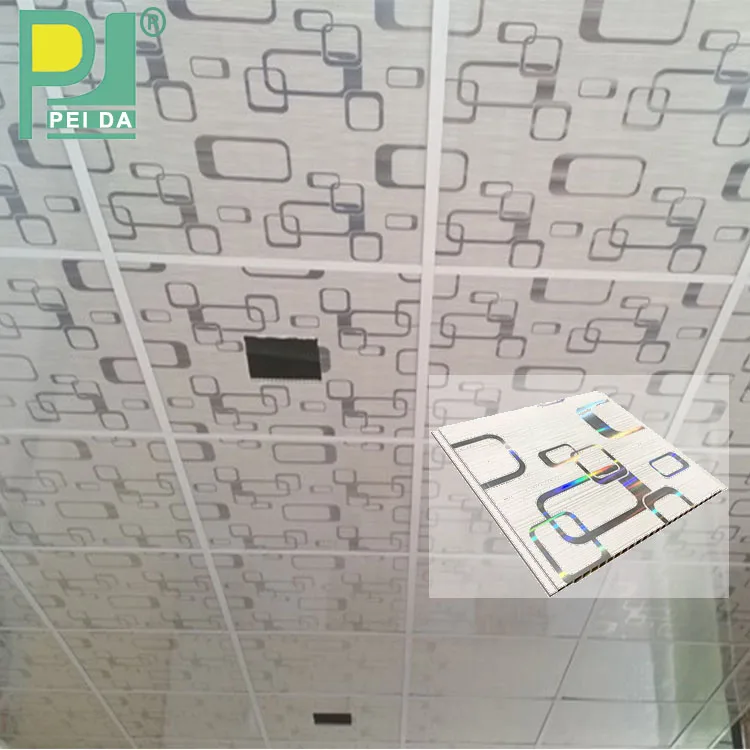Living Room Flexible Plastic Pvc Square Ceiling 600x600mm