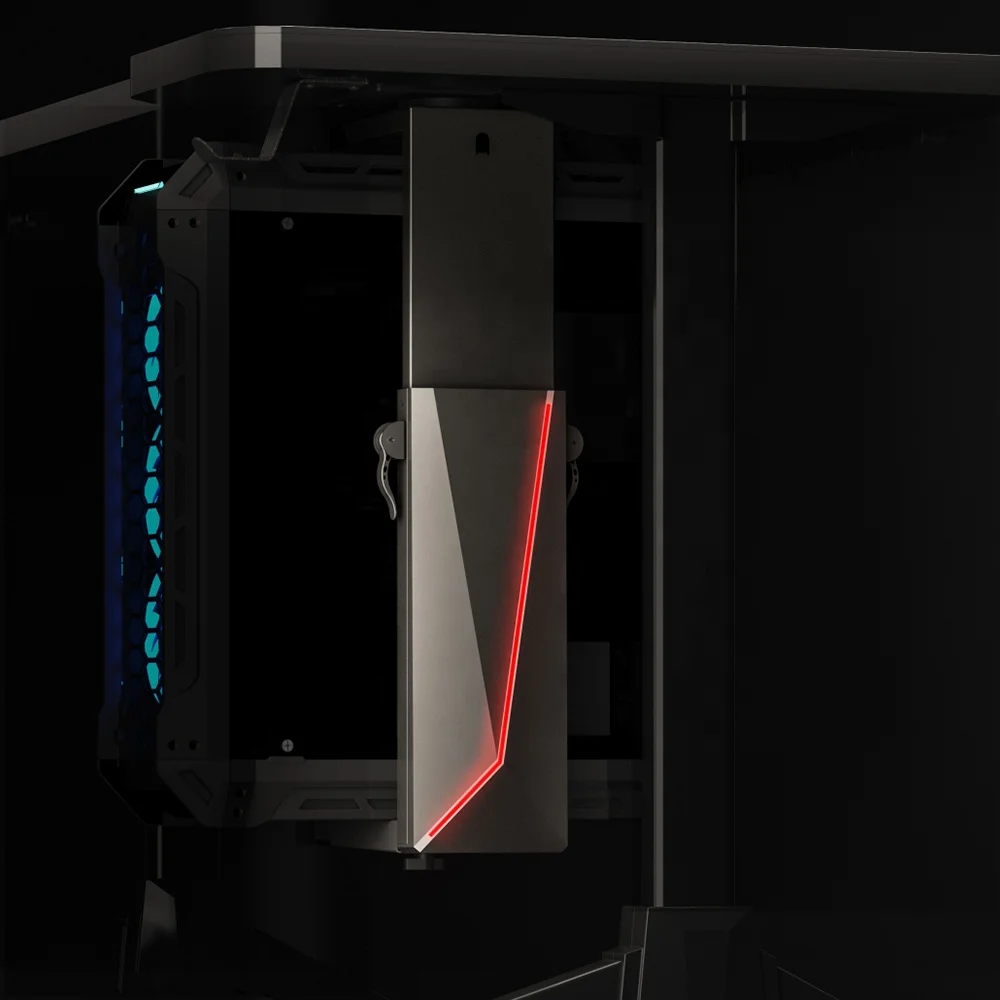 CPB-22R Premium RGB Lighting Under Desk Computer Holder OEM Custom Gaming PC Holder Hanging CPU Case Computer Case Holder