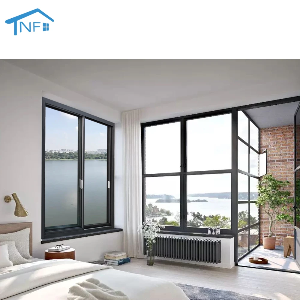 Foshan NF windows and doors double glazed aluminium sliding window design sliding glass doors and windows