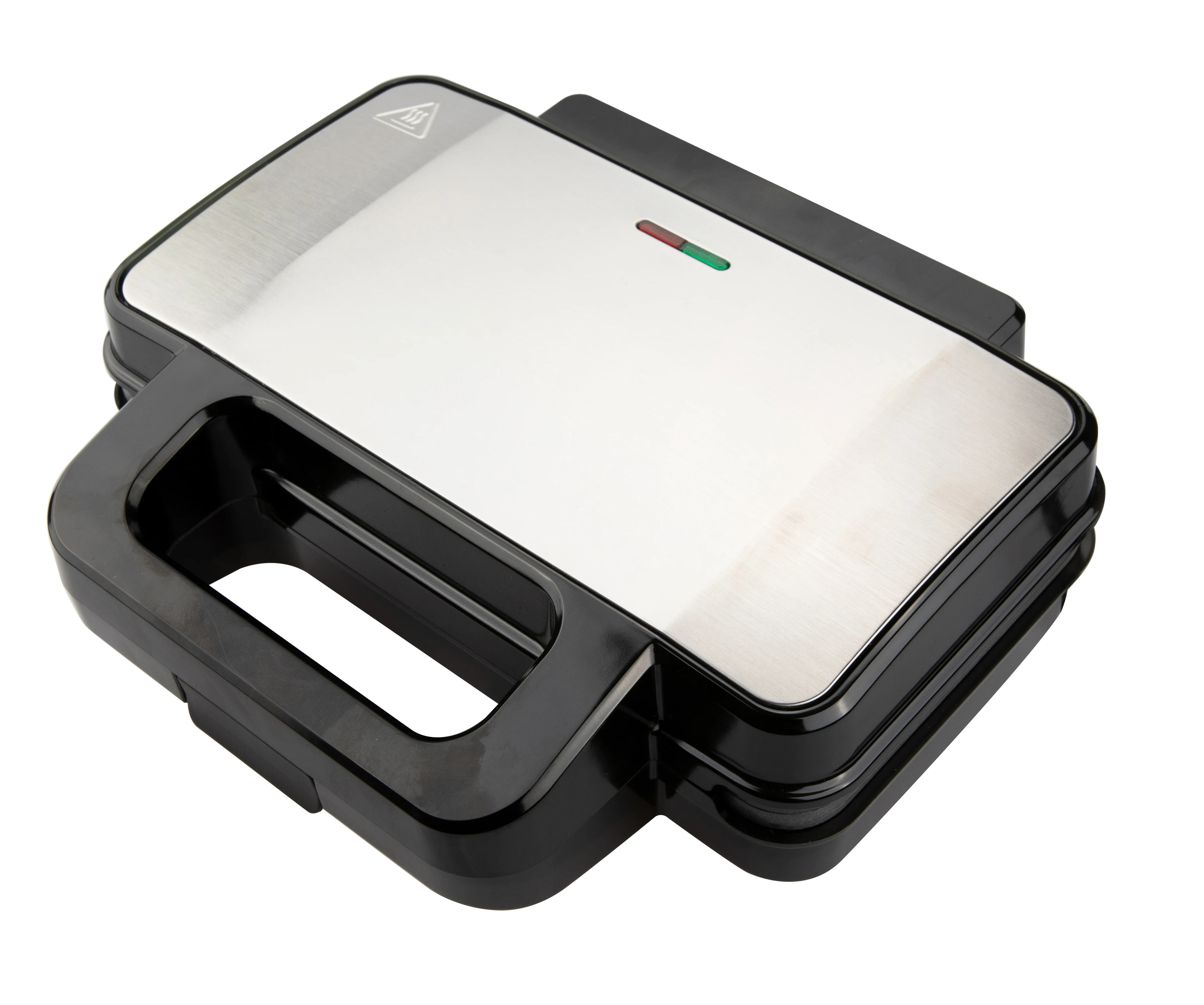 Wholesaler household use 2-slices sandwich, grill, waffle maker 3 in 1 Classic metallic top cover 1000W