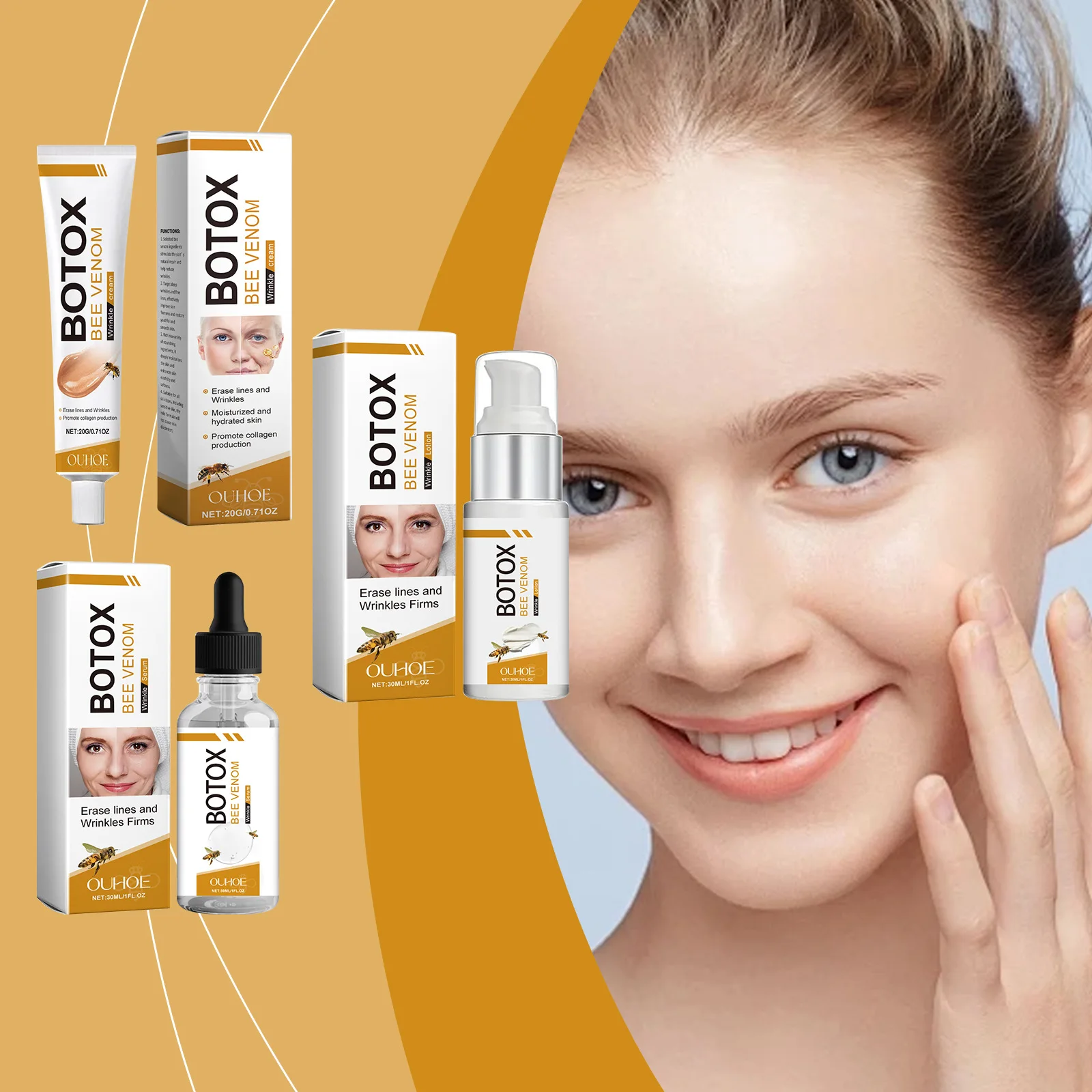 Wholesale OUHOE Mild and Safe Formula Effective Anti Wrinkle Deep Moisturizing Reducing Bee Venom Serum Face Cream