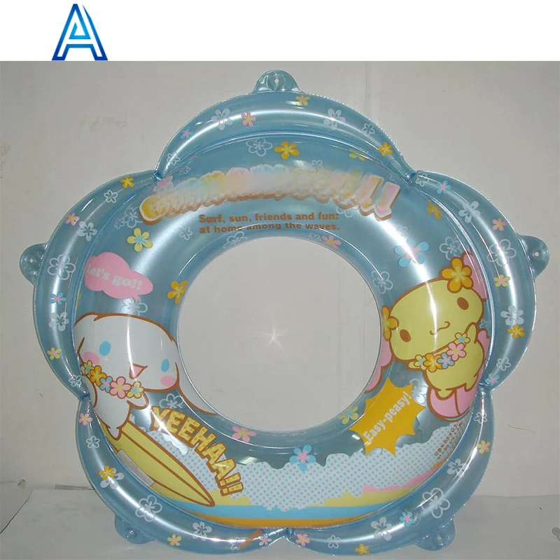 Factory customize shape design printing logo PVC inflatable swim ring swimming tube for water toy