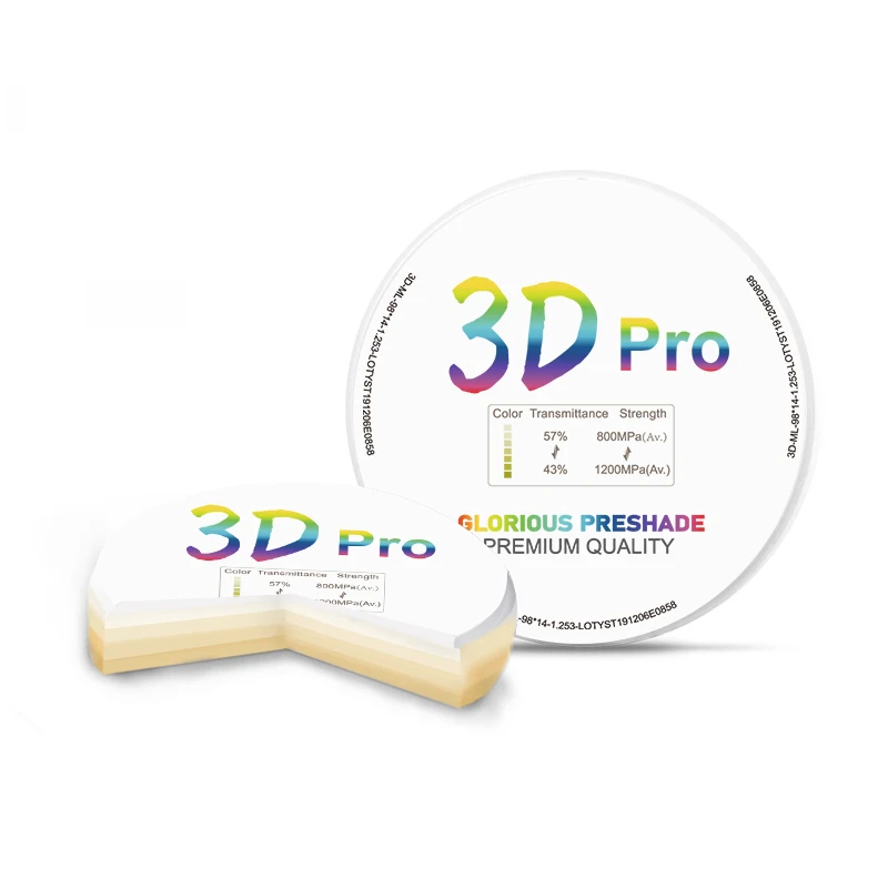 Glorious Dental Lab denture teeth materials Raw Zirconia Disc Materials Sht/ht/st/3d Pro 98 95 92 Zirconia Dental Block