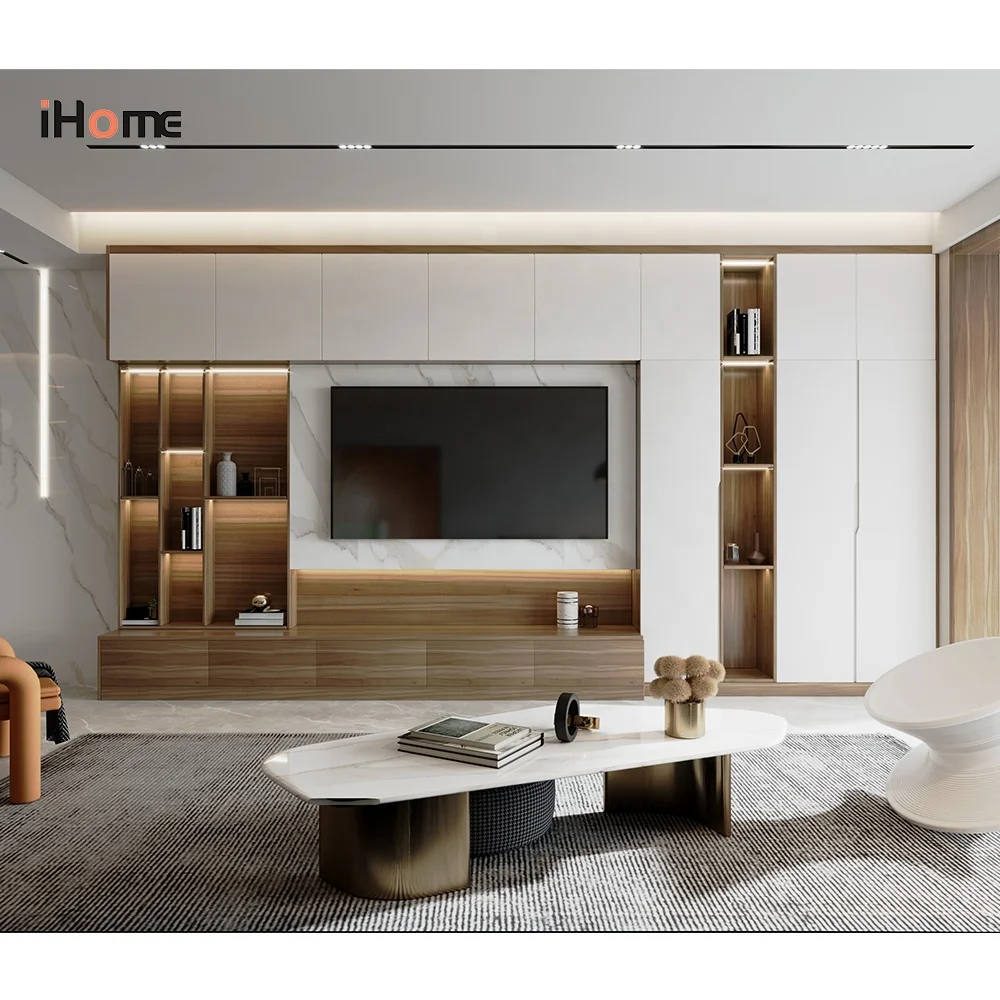 Ihome, индивидуальная роскошная мебель для дома, шкаф для телевизора, современные настенные шкафы для телевизора и книг