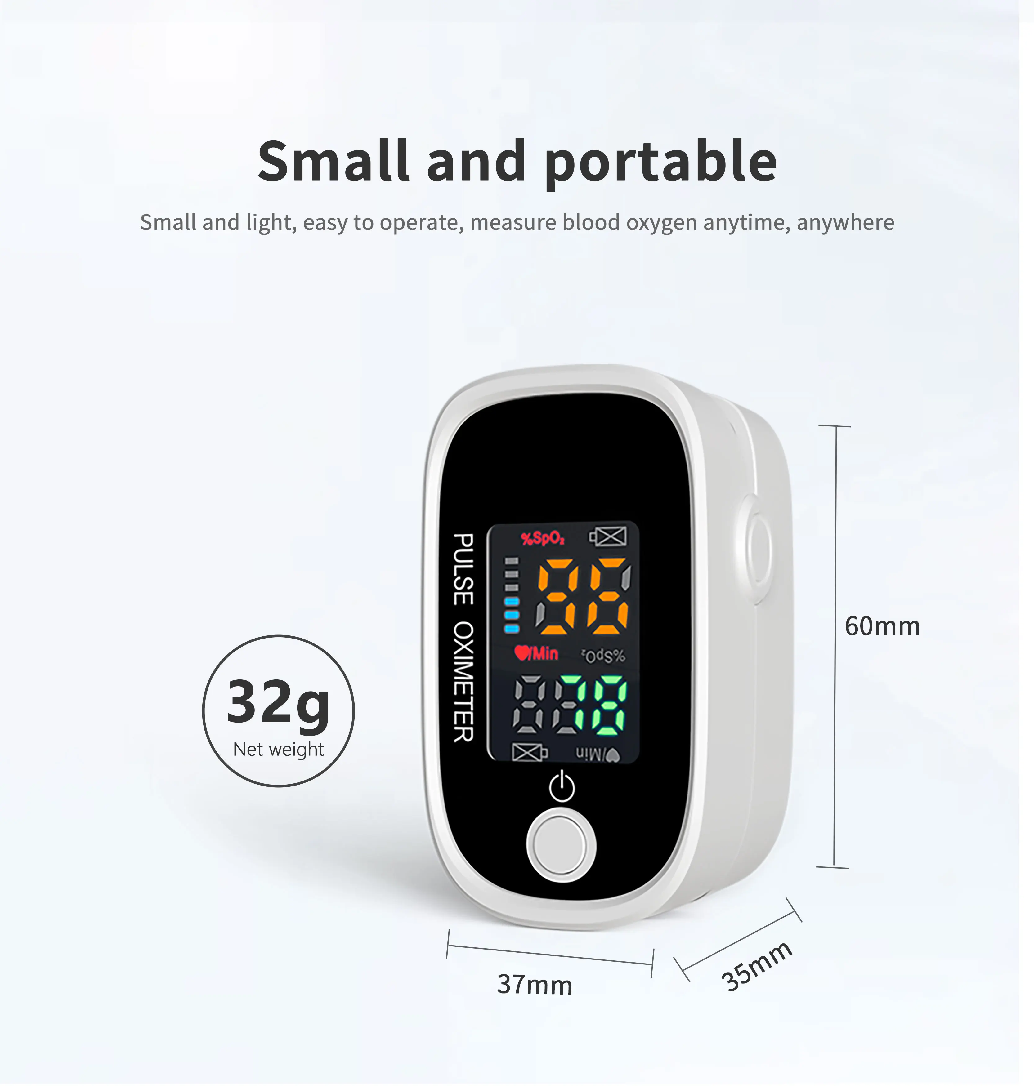 Pulse Oximeter Finger Clip Pulse Monitor Home Monitoring Pulse Oximeter Blood Oxygen Saturation Detector Clip