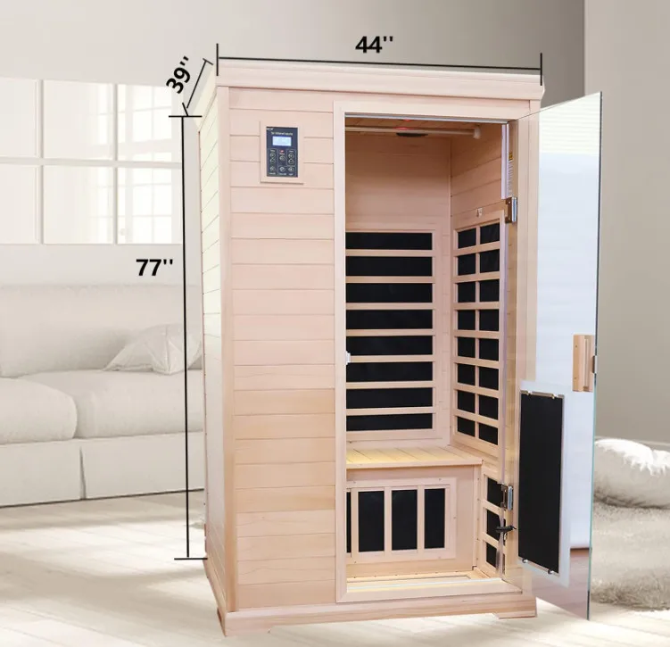 2 Person Far Infrared Wooden 9 Low Emf Heaters 1,750watt 2 Chromotherapy Lights 2 Bluetooth Speakers Sauna Rooms Infrared