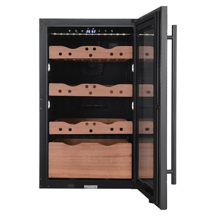 VI40C 118L 840 Count Electrical Cigar Fridge Household Cigar Humidor Cedar Wood Drawer Cigar Refrigerator with Humidity Control