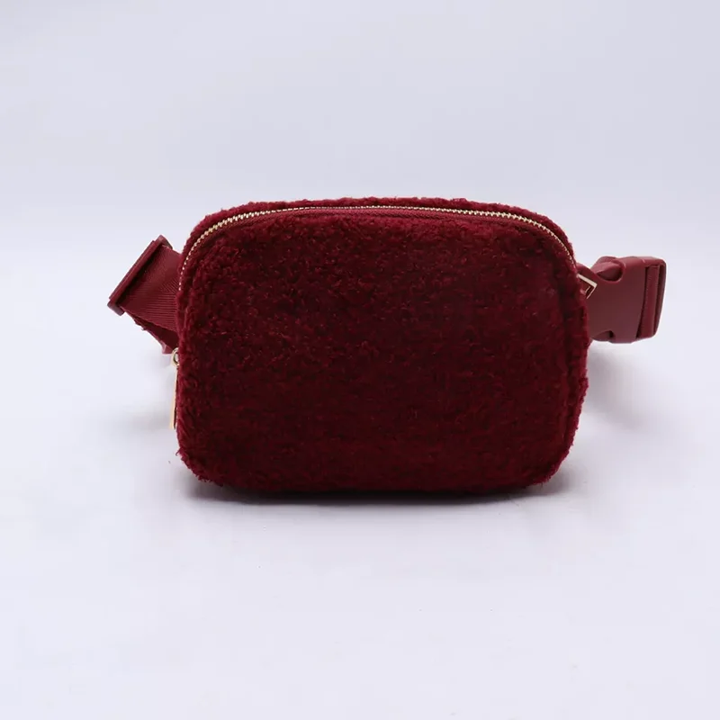 Factory Custom Cute Women Bumbag Outdoor Mini Sherpa Fanny Pack Sport Running Waist Fleece Belt Bag Luxury Bum Hip Crossbody Bag