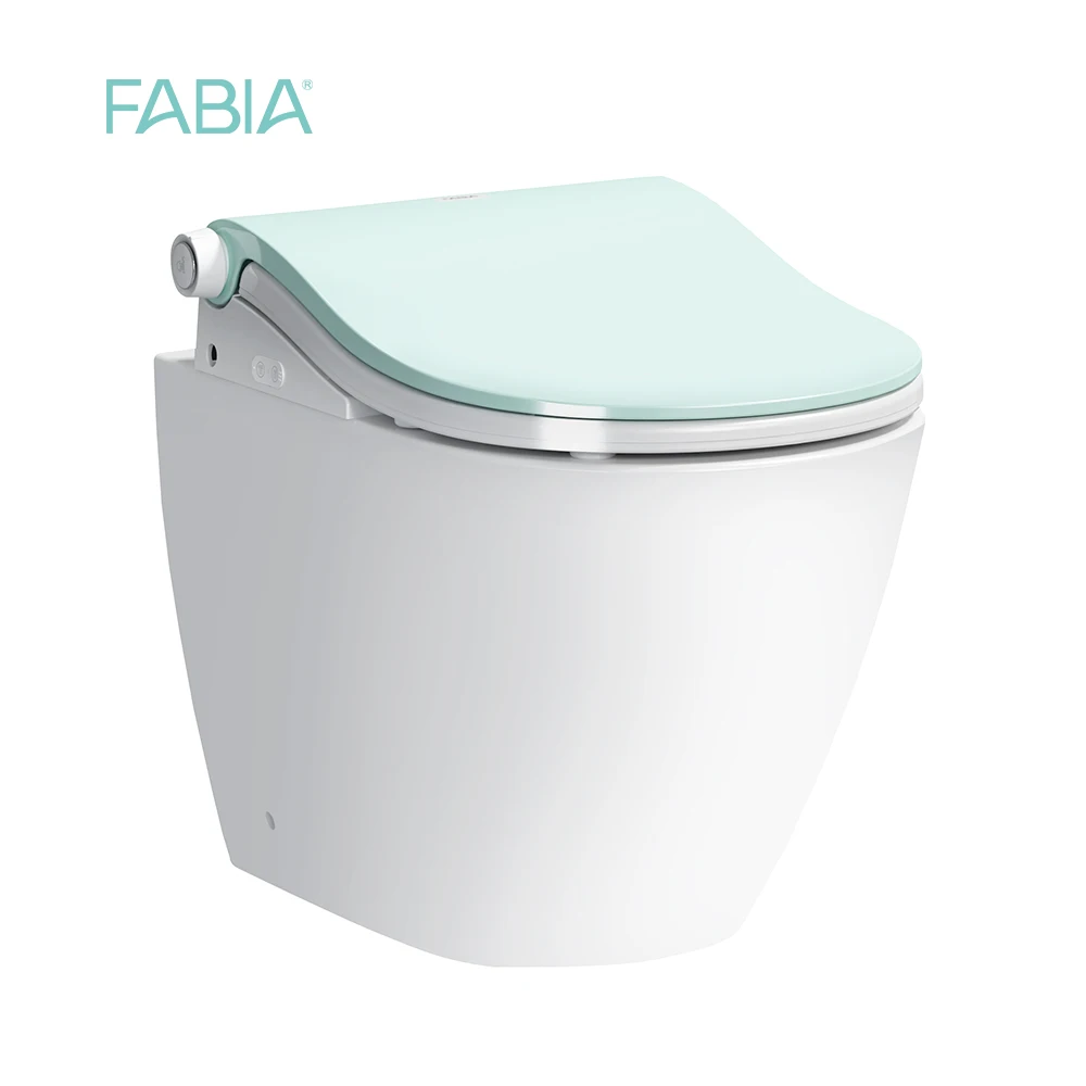 Luxury High Class Auto Flushing Smart Toilet with Smart Bidet Toilet Seat One Piece Ceramic Wall Mounted Bathroom Modern Round