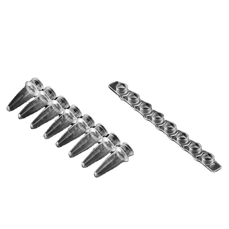 0.1ml pcr tube Polypropylene PCR Tubes Strips Transparent Pcr Reaction Tubes 12 Strips