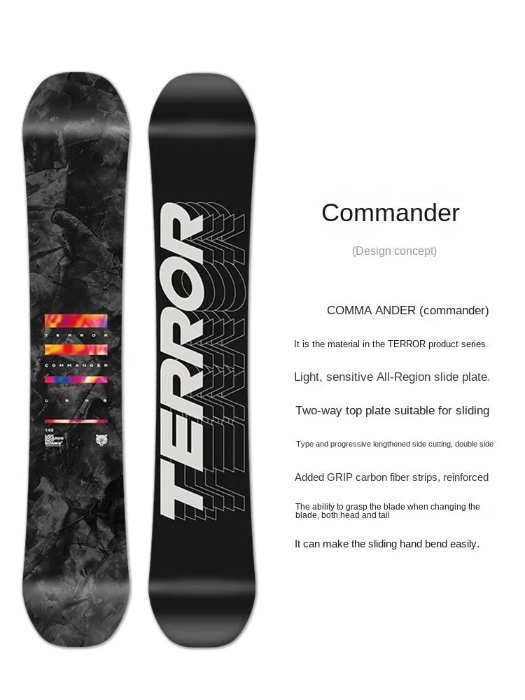 Commander Adult Freestyle All-Mountain Snowboard Set: Professional snowboard gear for men and women.