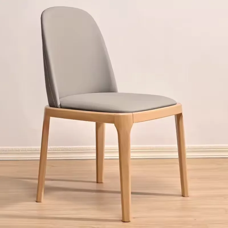Hot Sale Nordic leather modern luxury design furniture dining room chairs solid wood chairs