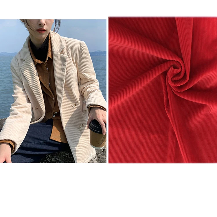 Производитель оптовая продажа Вельветовая ткань для брюк 330 г/м2 полосатая 14 хлопок спандекс Уэльс