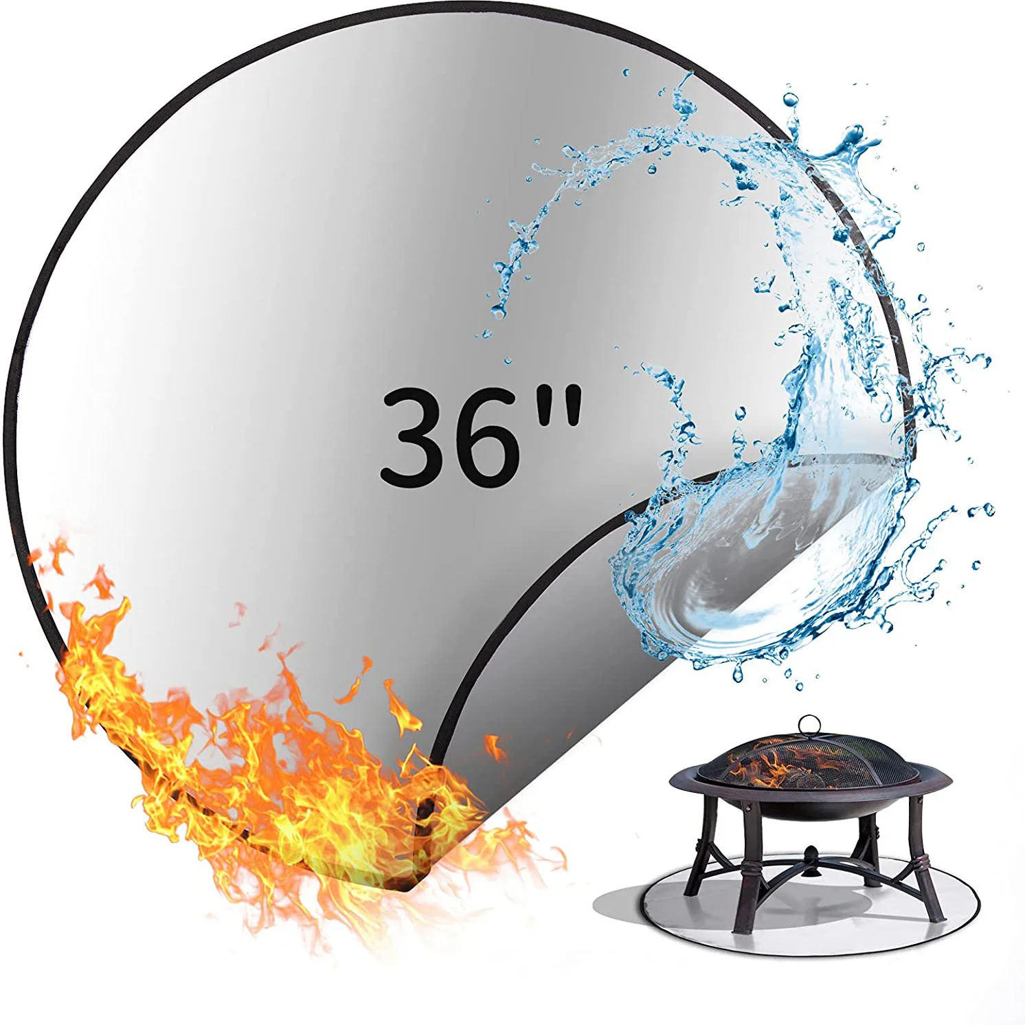 Outdoor Wood Burning Gas Fire Pit Accessories Patio Grass Heat Resistant Mat