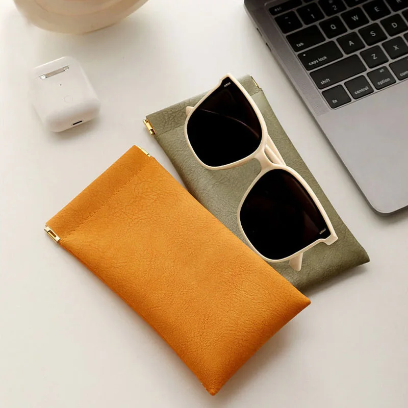 Pu Leather Custom Logo Printed Drawstring Sunglasses Bags For Eyeglasses Sunglasses Jewelry Package Microfiber Pouch