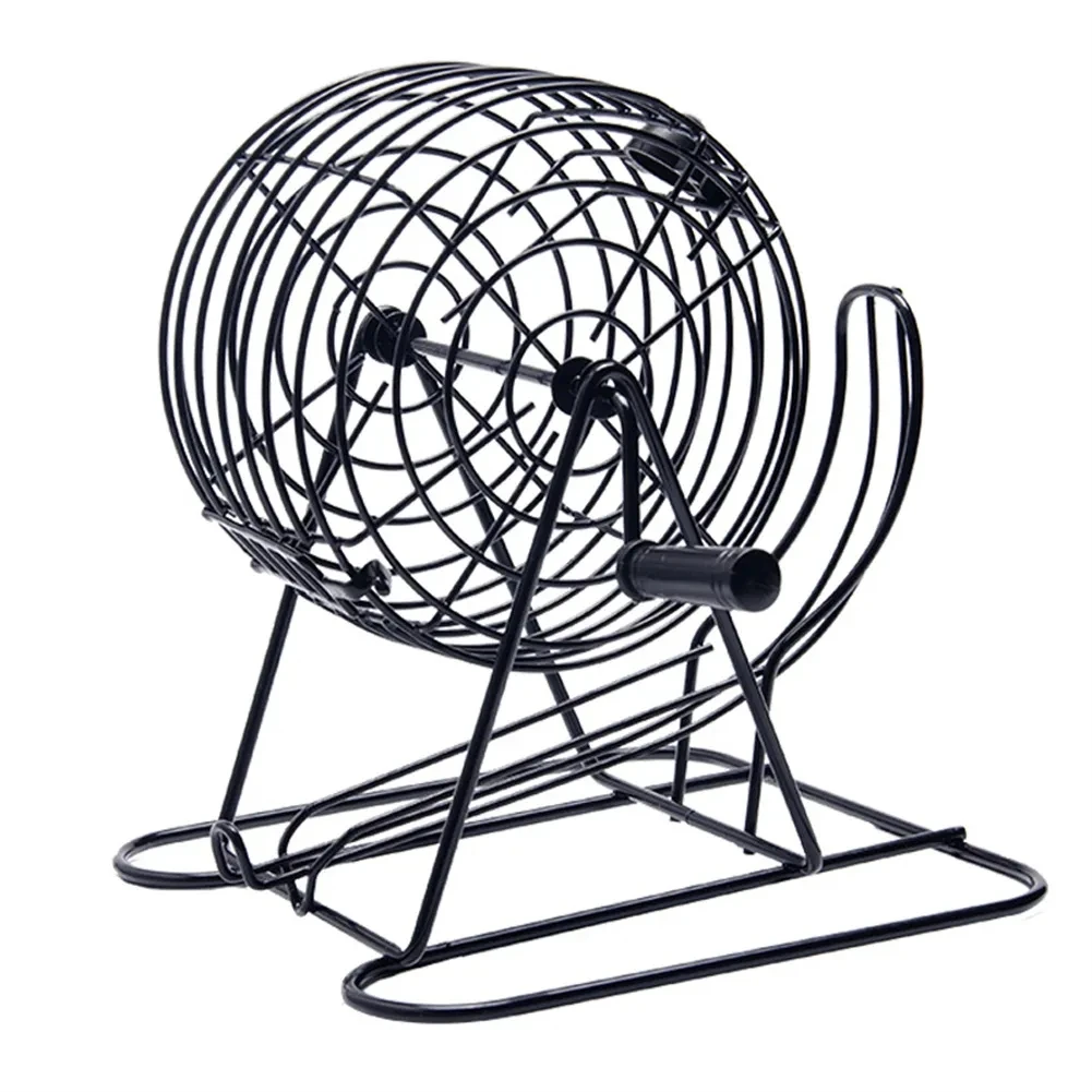 Bingo Game Console Set Simulative Lottery Machine Spinning Manual 75 Lucky Balls Cards Counters Party Game Props Family Fun Toy