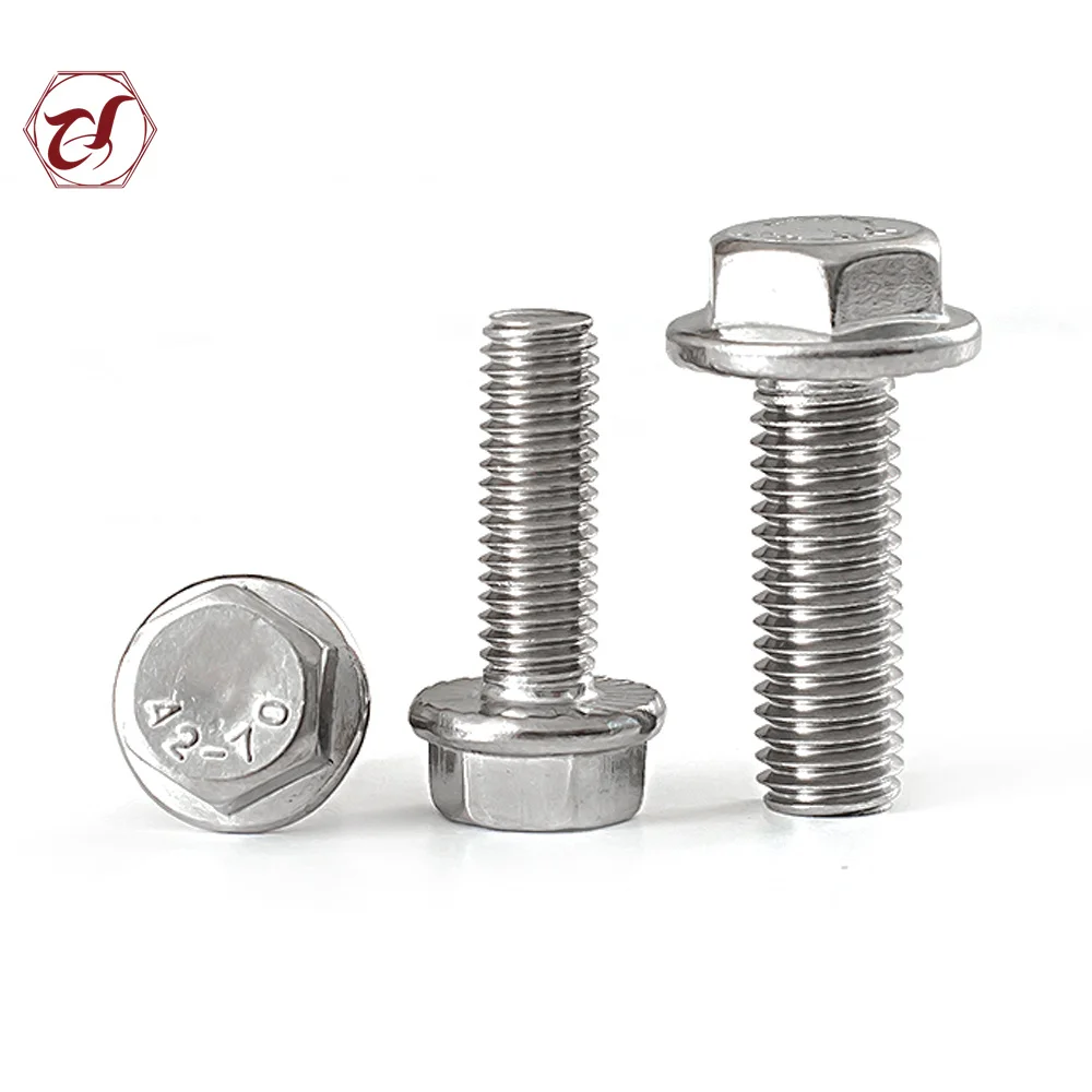 M6 M8 M10 M12 M14 M16 M20 stainless steel hex flange bolt a2 a4  flange hex head bolt din6921 hex flange bolt