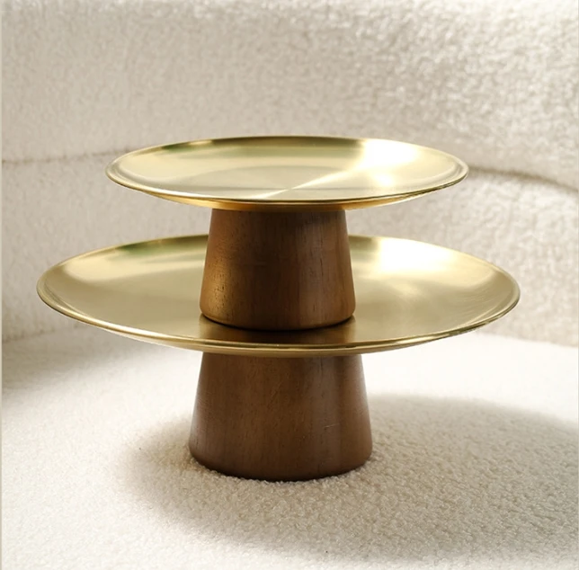 Party Dessert Plate Plates for Food Tall Tray Display Stand Stainless Steel Silver Cake Plate Candy Serving Dish Festival Day