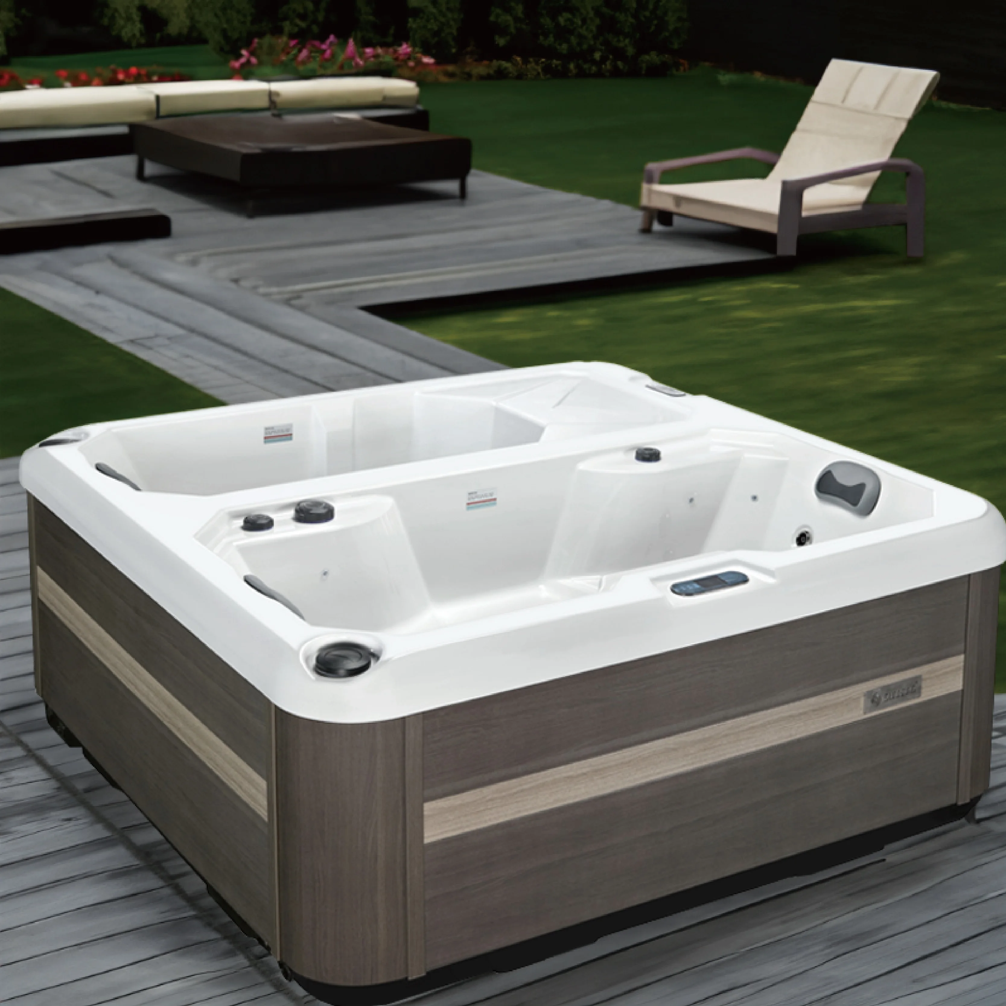 Sunrans Big Sale Luxury Acrylic Ice Bath Tub With Water Chiller 1 Person Cold Plunge Tub For Ice Therapy Recovery Tub