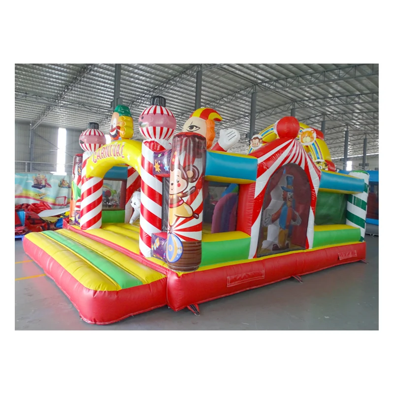 inflatable batut bouncer commercial kids bouncy jumping castle combo slide fun city carnival clown circus inflatable playground