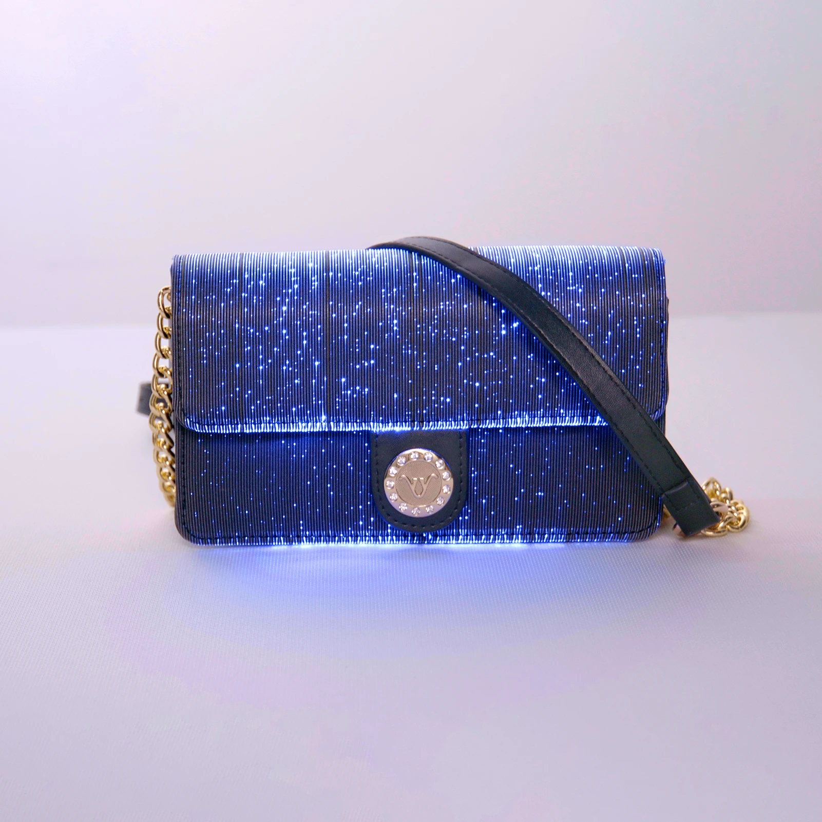 Women luxury unique glowing handbag famous brands stylish personalized crossbody handbag with chain strap